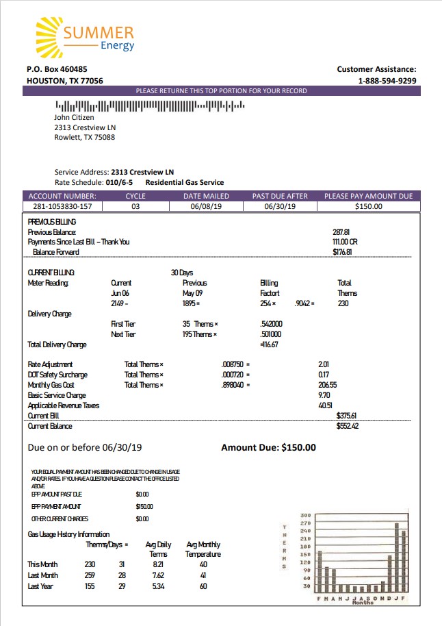  Minol USA business utility bill 